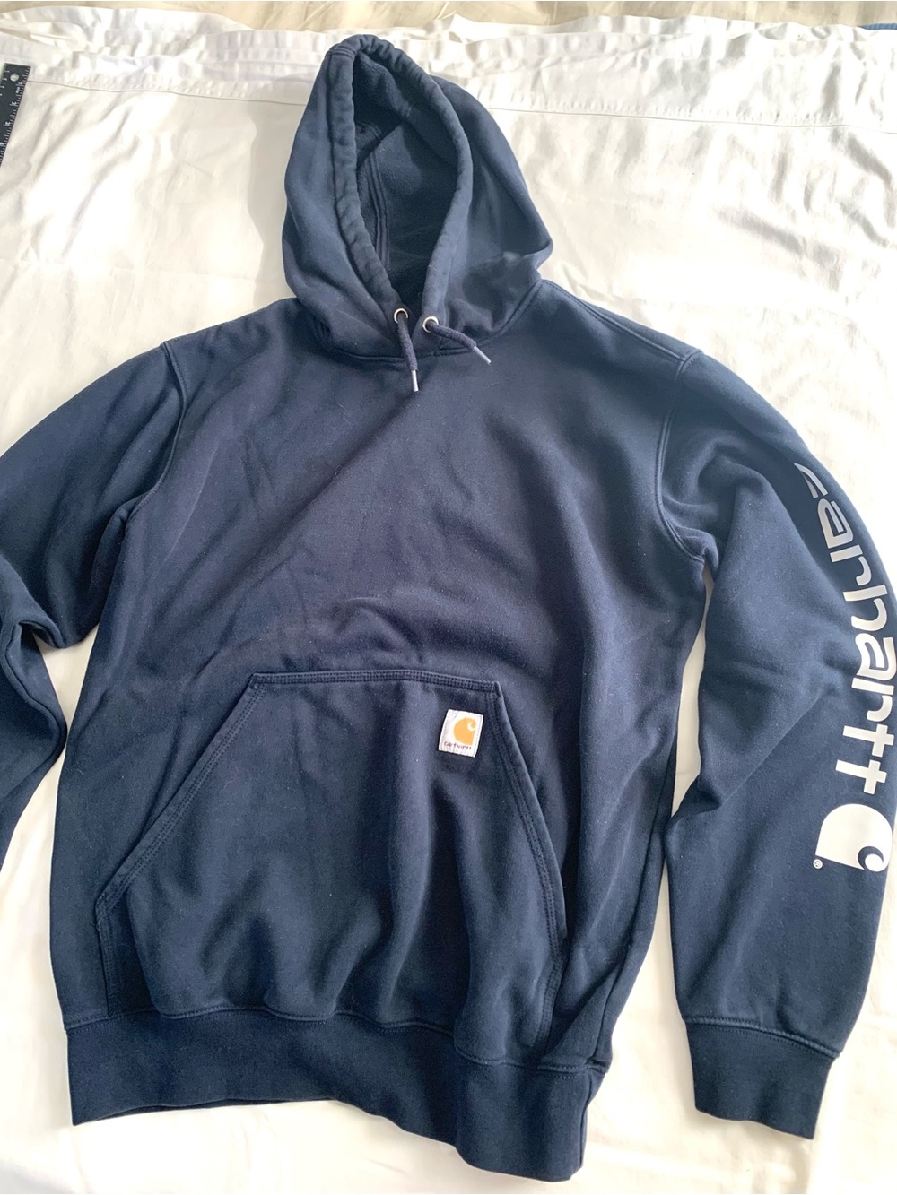 Men’s Carhartt Navy Hooded Sweatshirt - Small